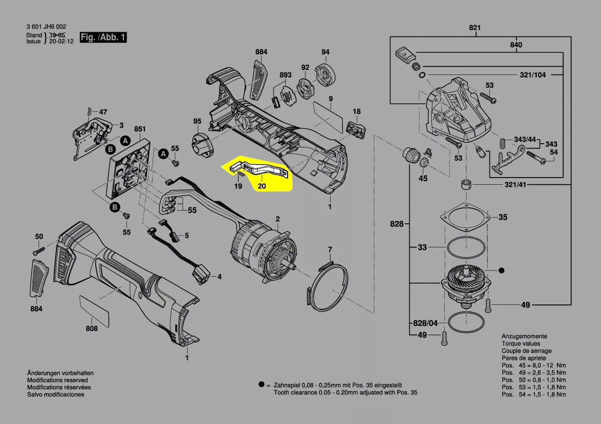 Tringle interrupteur réf. 1 600 A01 6PX Bosch